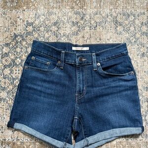 Levi's High Waist Denim Shorts - Dark Blue